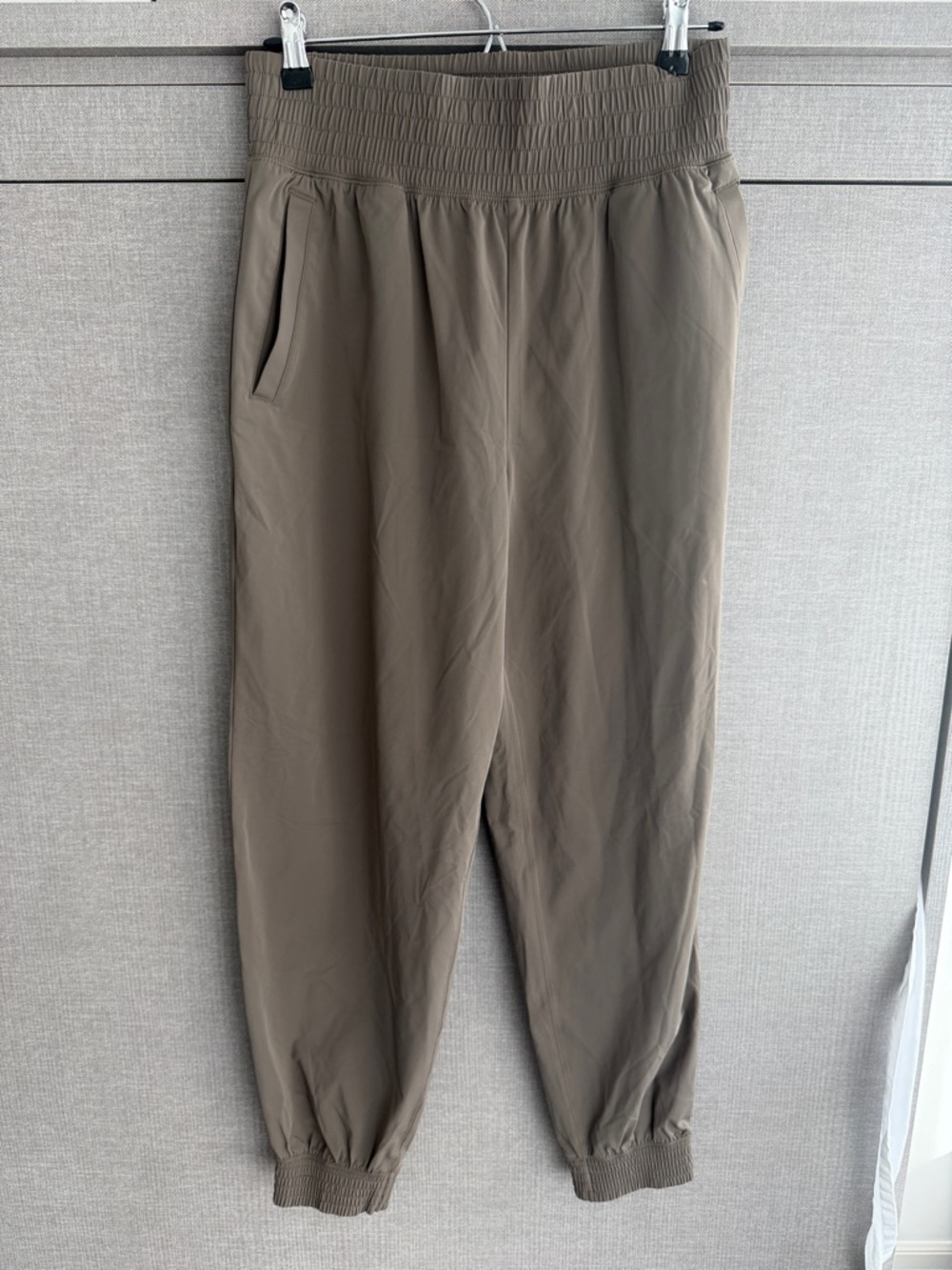 YPB Smocked Waist Taupe Jogger Pants for Women - Size M